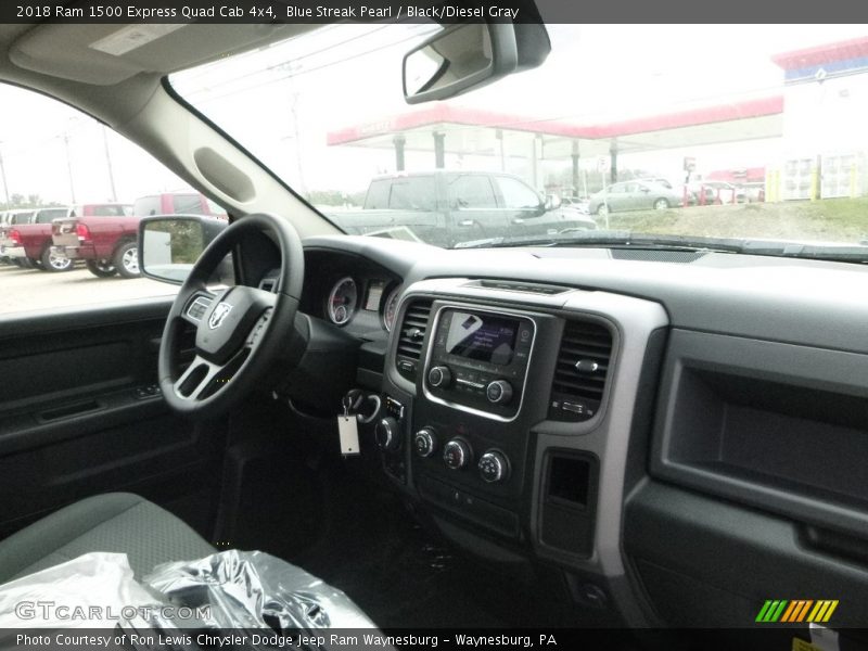 Blue Streak Pearl / Black/Diesel Gray 2018 Ram 1500 Express Quad Cab 4x4