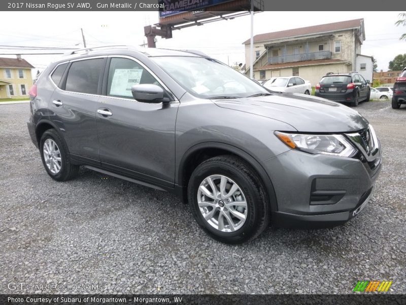Gun Metallic / Charcoal 2017 Nissan Rogue SV AWD