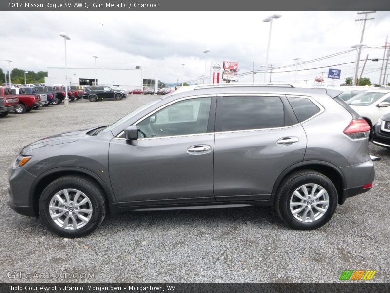 Gun Metallic / Charcoal 2017 Nissan Rogue SV AWD