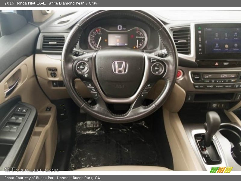 White Diamond Pearl / Gray 2016 Honda Pilot EX-L