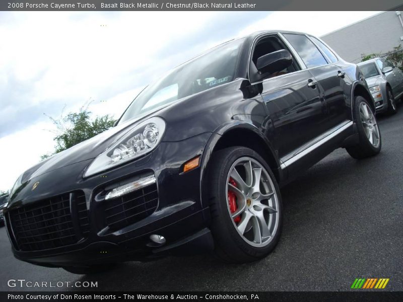 Basalt Black Metallic / Chestnut/Black Natural Leather 2008 Porsche Cayenne Turbo