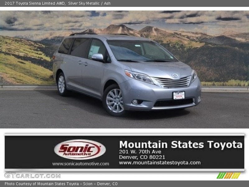 Silver Sky Metallic / Ash 2017 Toyota Sienna Limited AWD