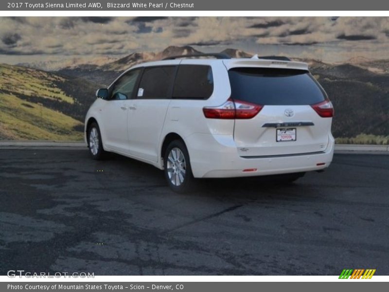 Blizzard White Pearl / Chestnut 2017 Toyota Sienna Limited AWD