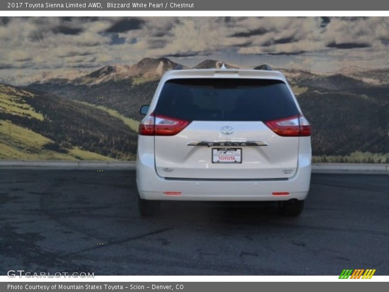 Blizzard White Pearl / Chestnut 2017 Toyota Sienna Limited AWD