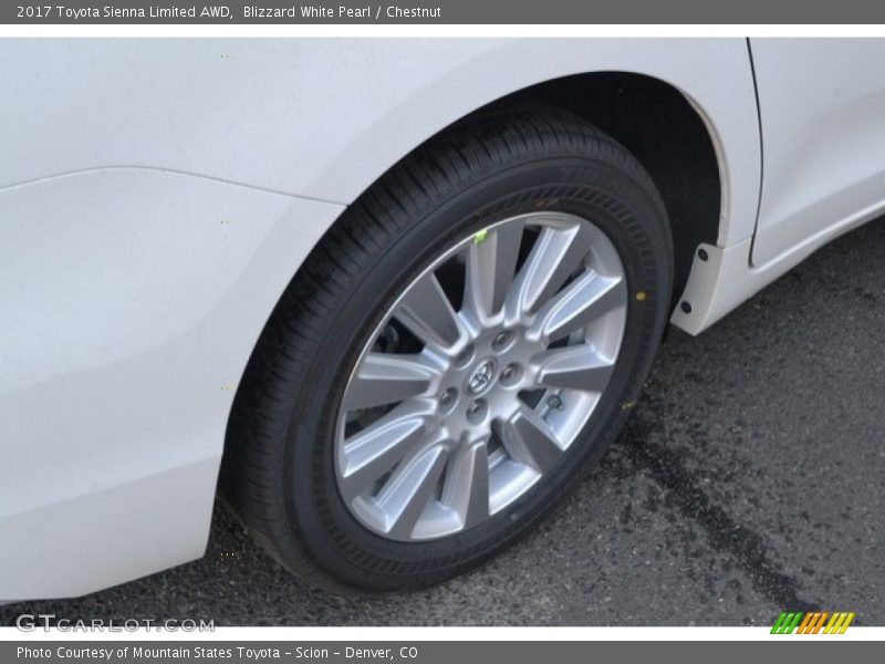 Blizzard White Pearl / Chestnut 2017 Toyota Sienna Limited AWD