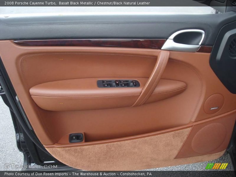 Basalt Black Metallic / Chestnut/Black Natural Leather 2008 Porsche Cayenne Turbo