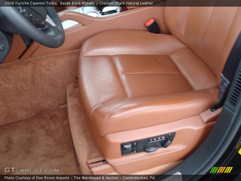 Basalt Black Metallic / Chestnut/Black Natural Leather 2008 Porsche Cayenne Turbo