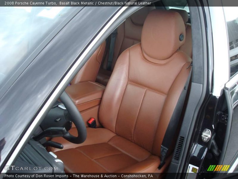 Basalt Black Metallic / Chestnut/Black Natural Leather 2008 Porsche Cayenne Turbo