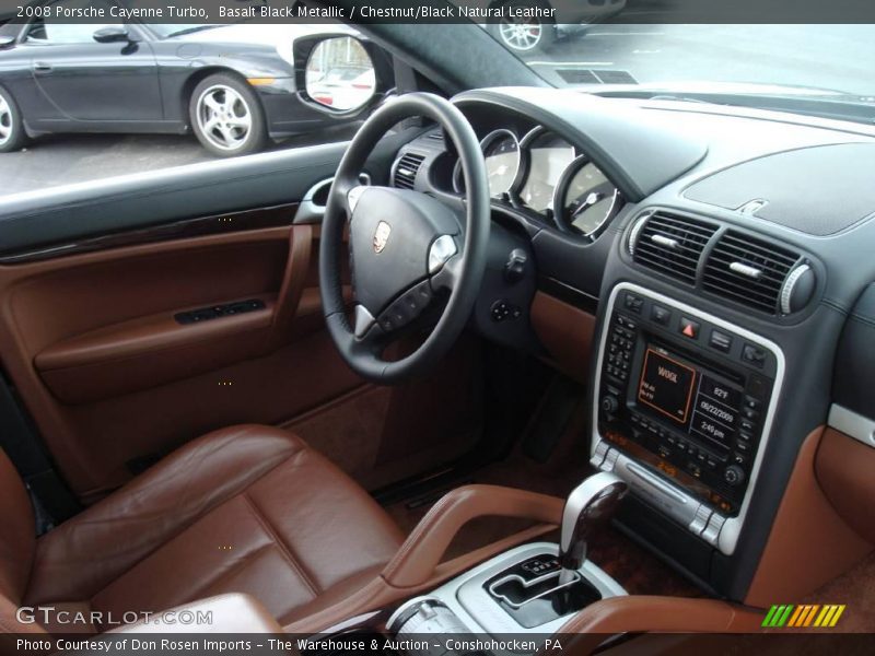 Basalt Black Metallic / Chestnut/Black Natural Leather 2008 Porsche Cayenne Turbo