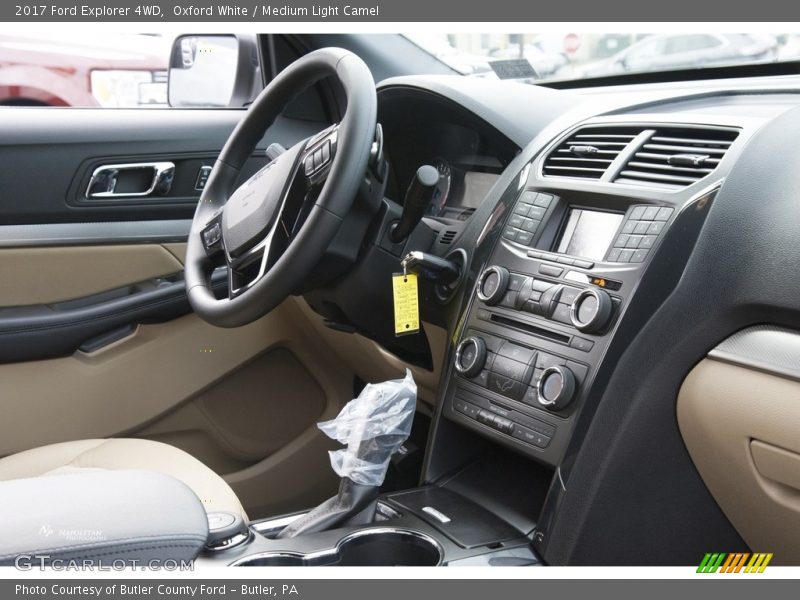 Oxford White / Medium Light Camel 2017 Ford Explorer 4WD