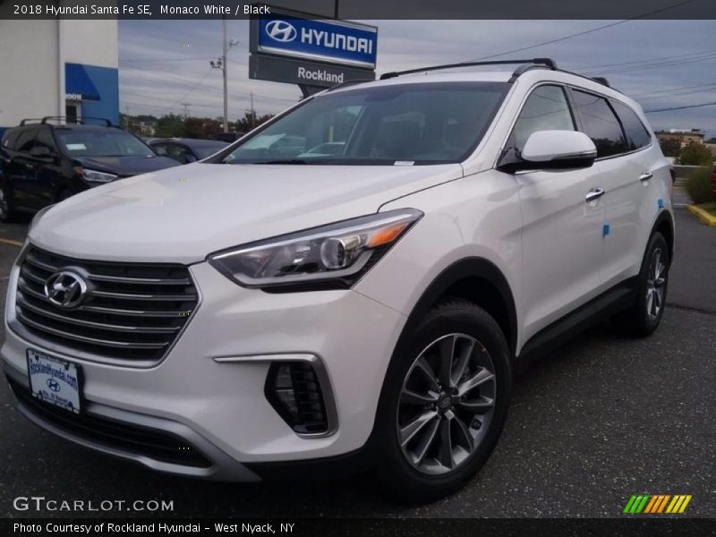 Monaco White / Black 2018 Hyundai Santa Fe SE