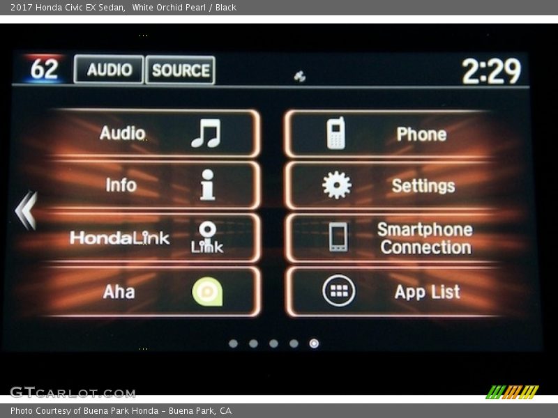 White Orchid Pearl / Black 2017 Honda Civic EX Sedan