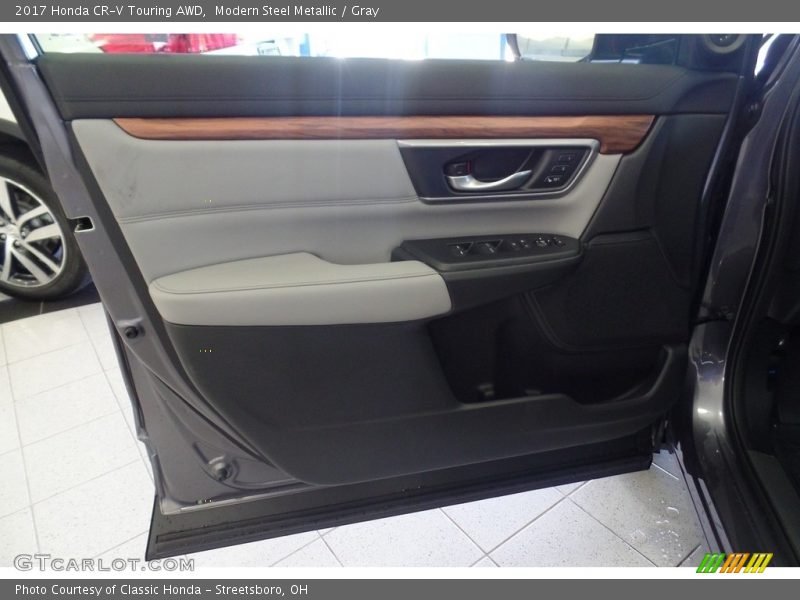 Modern Steel Metallic / Gray 2017 Honda CR-V Touring AWD