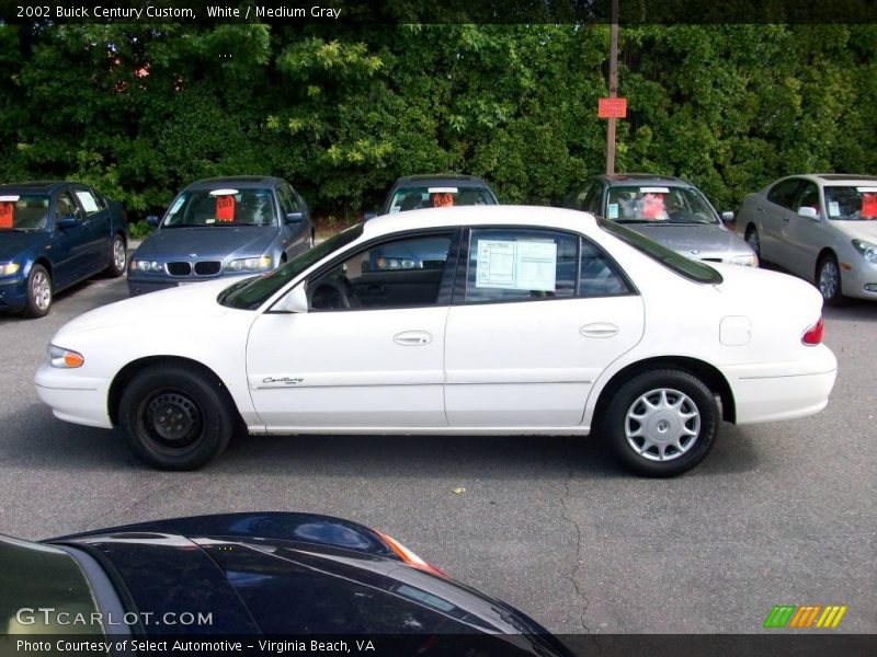 White / Medium Gray 2002 Buick Century Custom