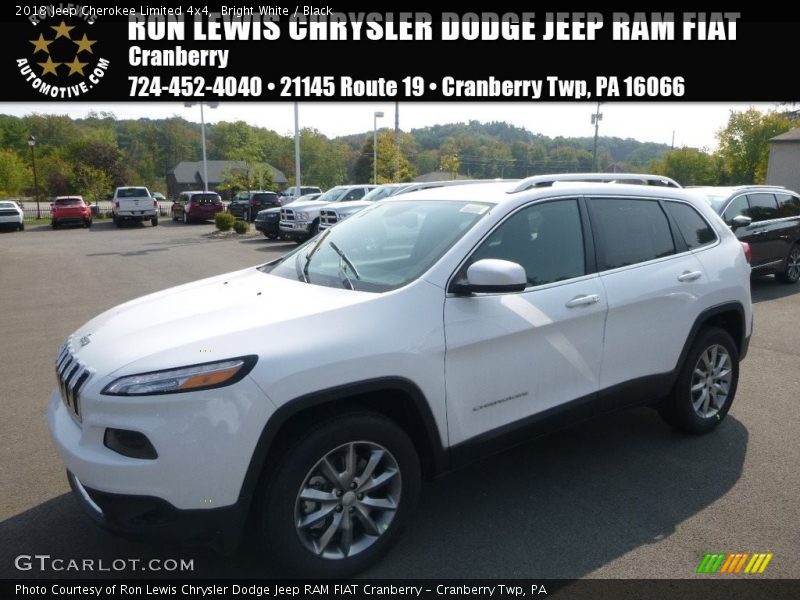 Bright White / Black 2018 Jeep Cherokee Limited 4x4