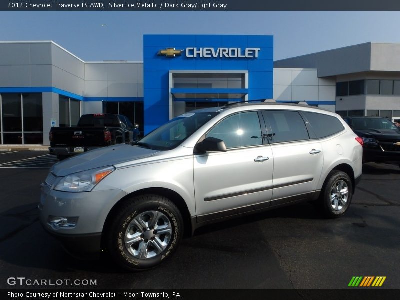 Silver Ice Metallic / Dark Gray/Light Gray 2012 Chevrolet Traverse LS AWD