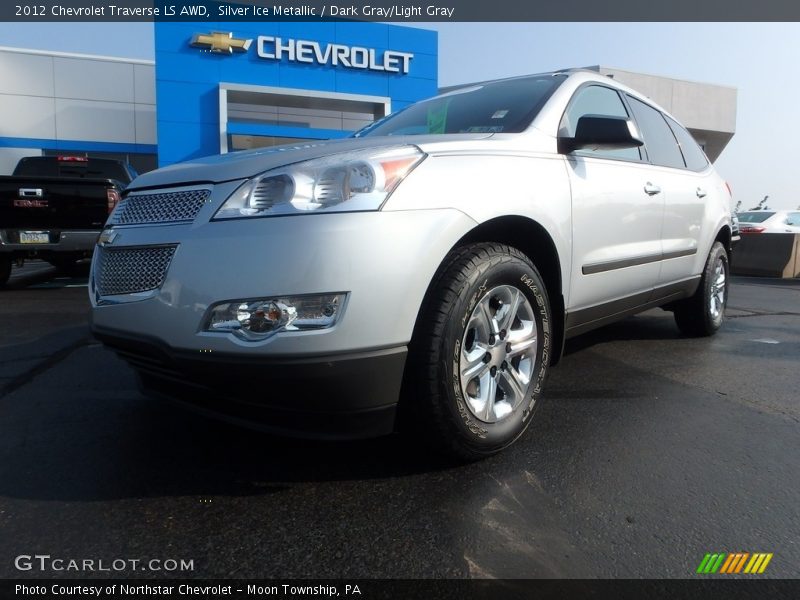 Silver Ice Metallic / Dark Gray/Light Gray 2012 Chevrolet Traverse LS AWD