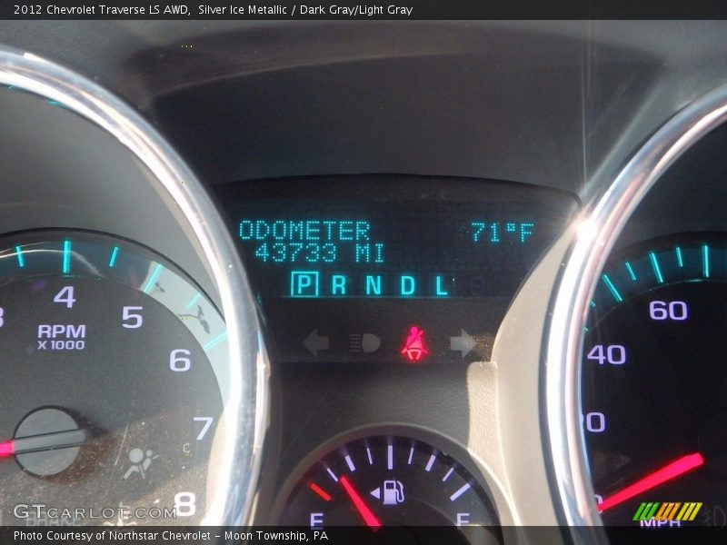 Silver Ice Metallic / Dark Gray/Light Gray 2012 Chevrolet Traverse LS AWD