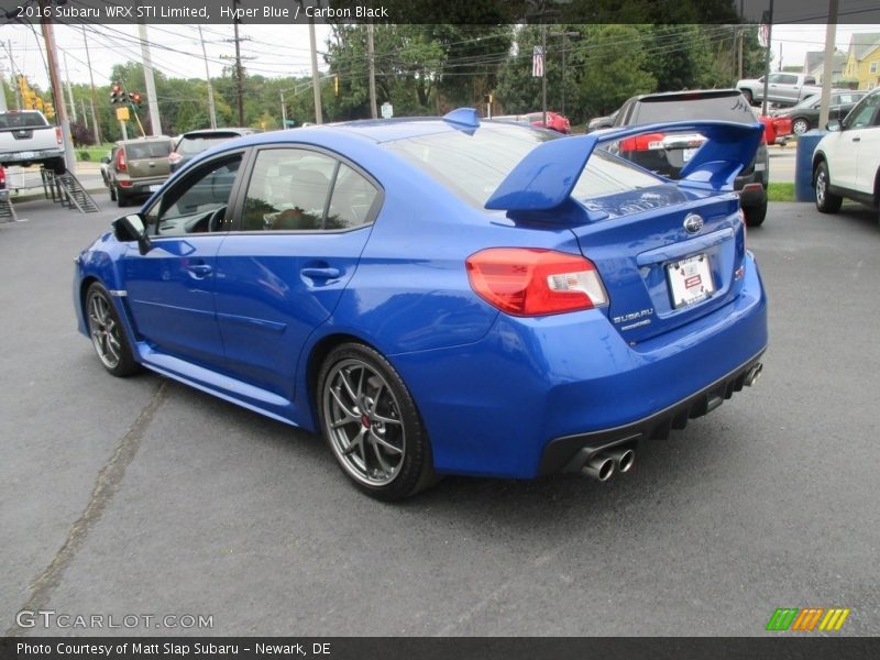 Hyper Blue / Carbon Black 2016 Subaru WRX STI Limited