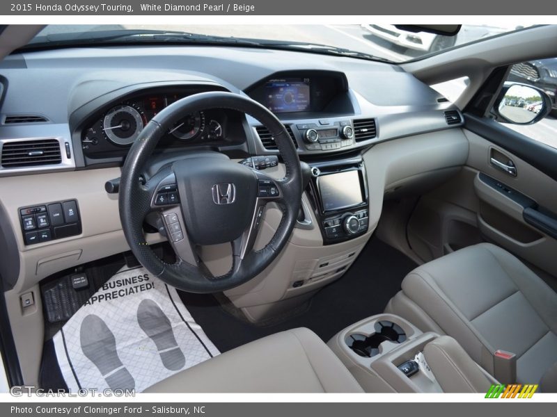 White Diamond Pearl / Beige 2015 Honda Odyssey Touring