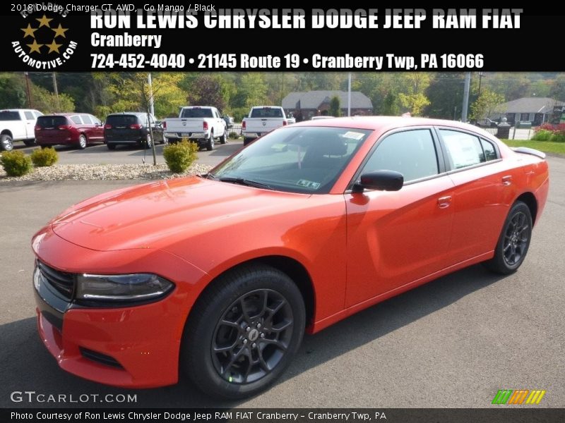 Go Mango / Black 2018 Dodge Charger GT AWD