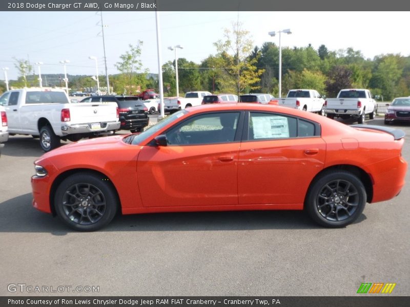 Go Mango / Black 2018 Dodge Charger GT AWD