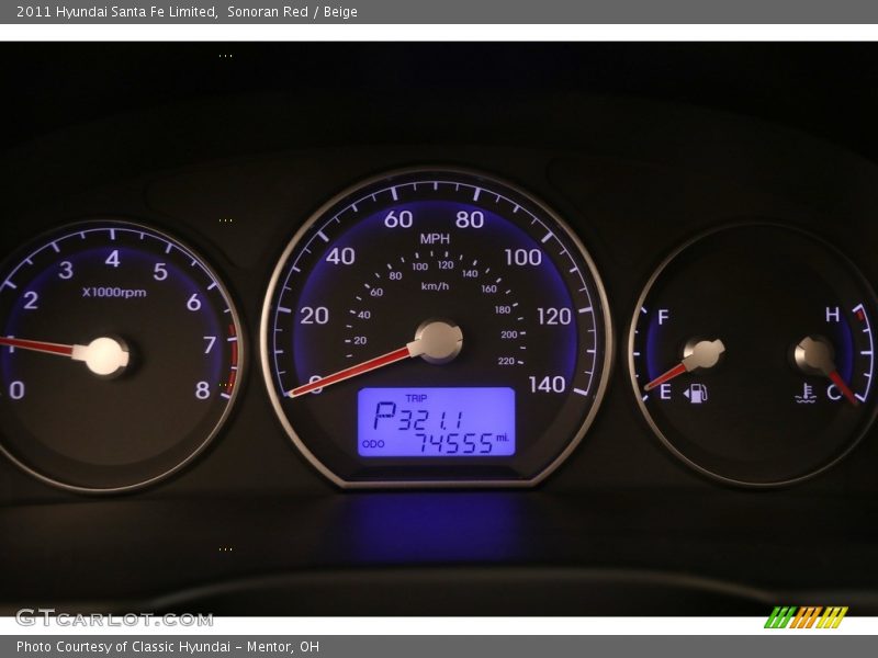 Sonoran Red / Beige 2011 Hyundai Santa Fe Limited