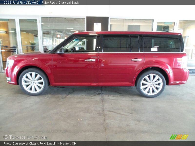 Ruby Red / Charcoal Black 2018 Ford Flex SEL AWD