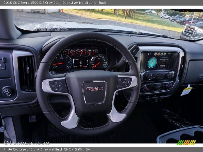 Quicksilver Metallic / Jet Black 2018 GMC Sierra 1500 SLE Crew Cab