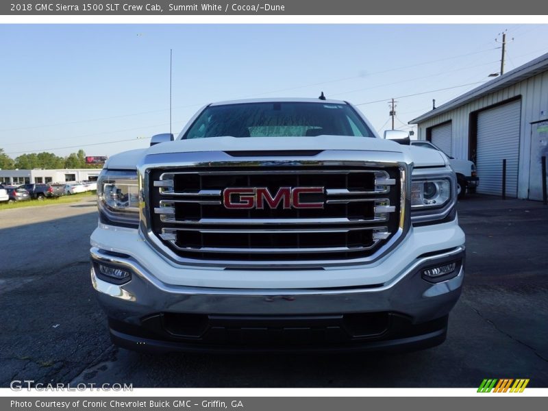 Summit White / Cocoa/­Dune 2018 GMC Sierra 1500 SLT Crew Cab