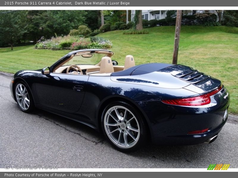 Dark Blue Metallic / Luxor Beige 2015 Porsche 911 Carrera 4 Cabriolet