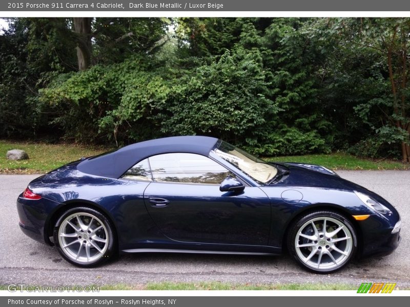 Dark Blue Metallic / Luxor Beige 2015 Porsche 911 Carrera 4 Cabriolet