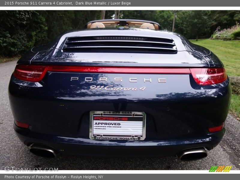 Dark Blue Metallic / Luxor Beige 2015 Porsche 911 Carrera 4 Cabriolet