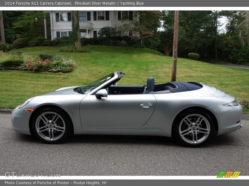 Rhodium Silver Metallic / Yachting Blue 2014 Porsche 911 Carrera Cabriolet