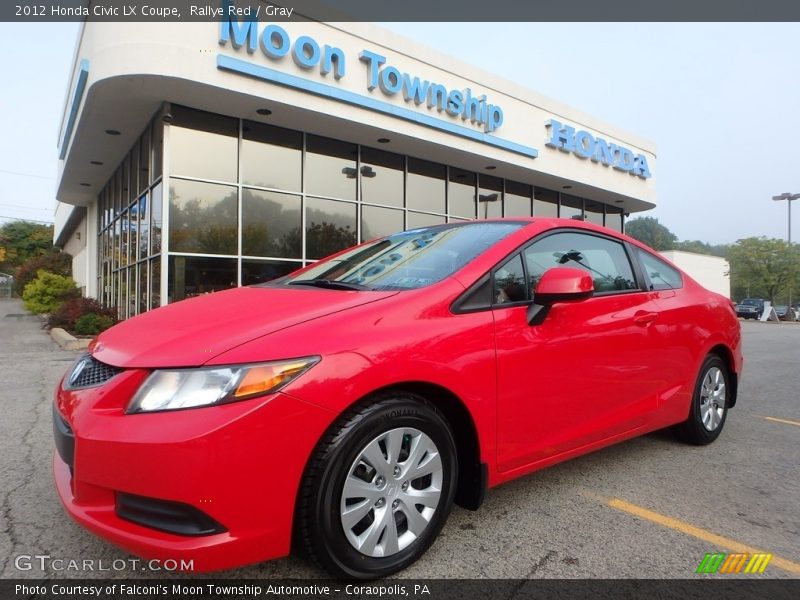 Rallye Red / Gray 2012 Honda Civic LX Coupe