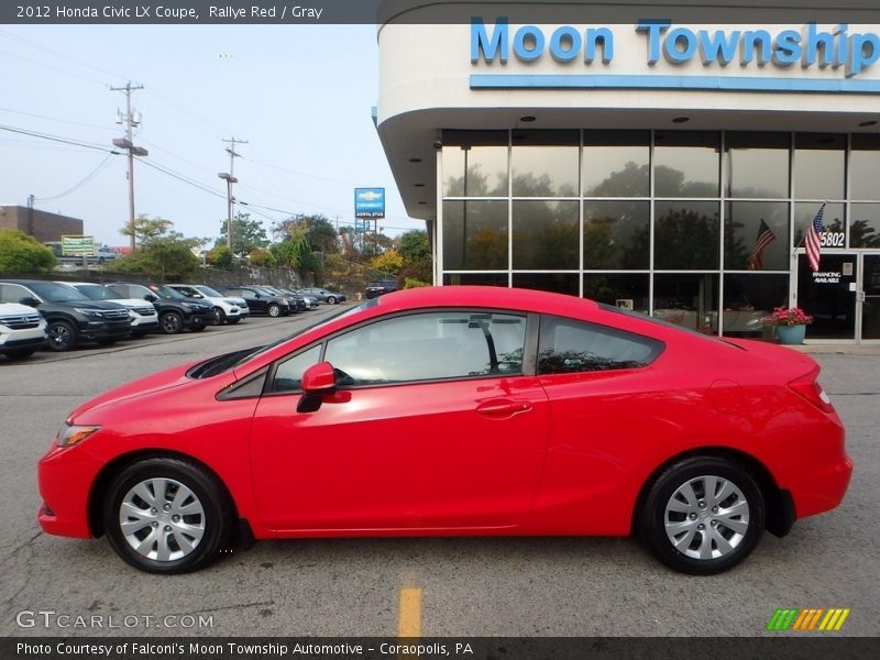 Rallye Red / Gray 2012 Honda Civic LX Coupe
