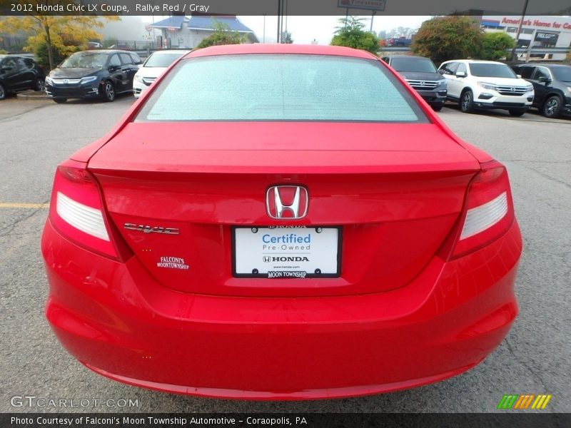 Rallye Red / Gray 2012 Honda Civic LX Coupe