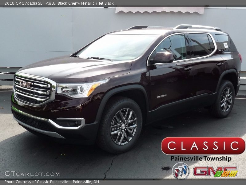 Black Cherry Metallic / Jet Black 2018 GMC Acadia SLT AWD