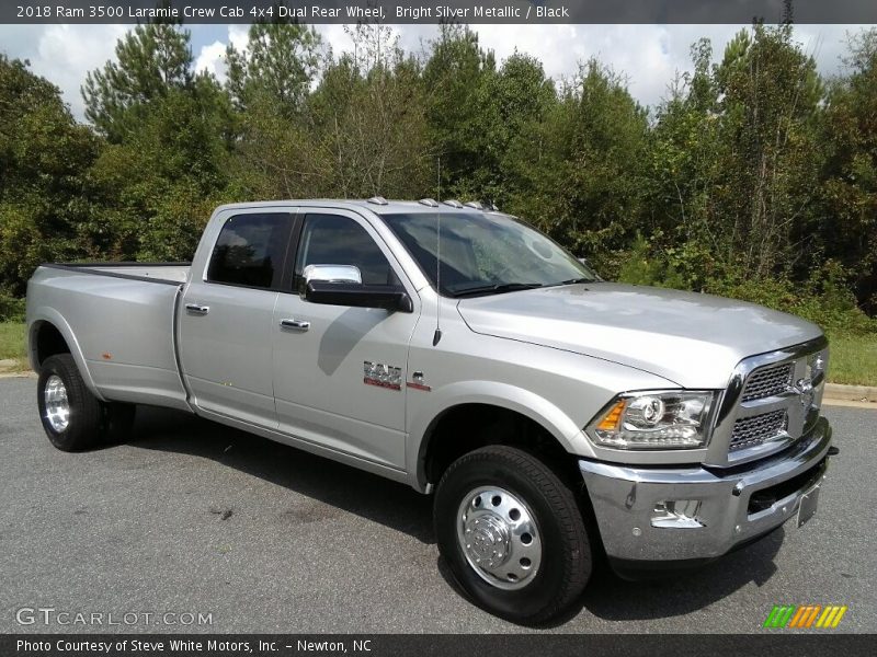 Bright Silver Metallic / Black 2018 Ram 3500 Laramie Crew Cab 4x4 Dual Rear Wheel