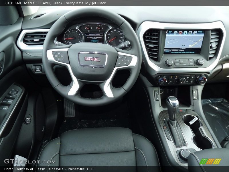 Black Cherry Metallic / Jet Black 2018 GMC Acadia SLT AWD