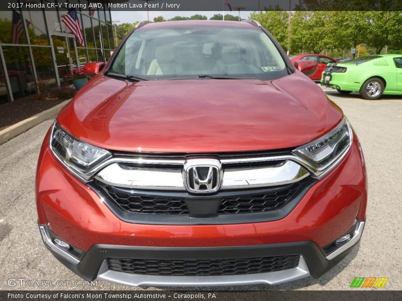 Molten Lava Pearl / Ivory 2017 Honda CR-V Touring AWD