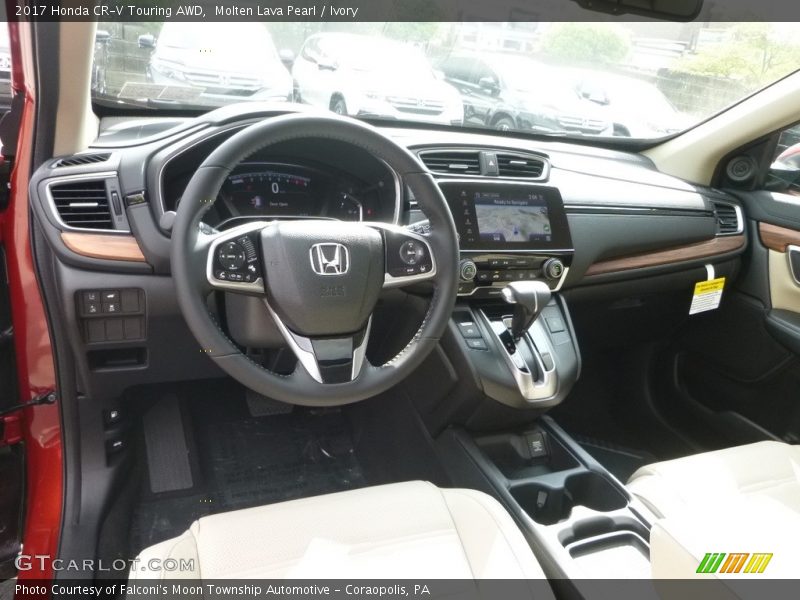 Molten Lava Pearl / Ivory 2017 Honda CR-V Touring AWD