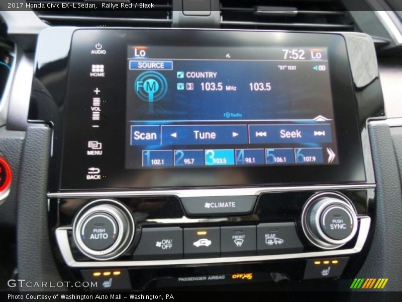 Rallye Red / Black 2017 Honda Civic EX-L Sedan