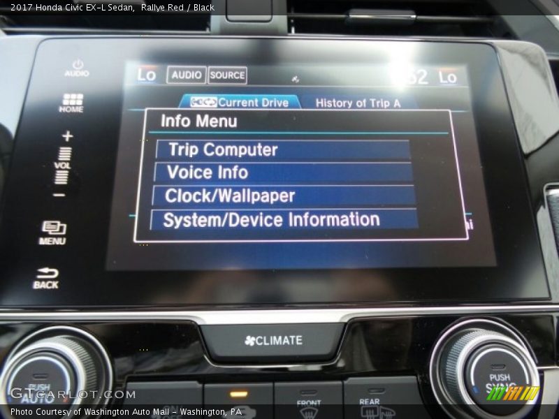 Rallye Red / Black 2017 Honda Civic EX-L Sedan