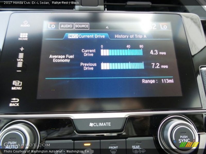 Rallye Red / Black 2017 Honda Civic EX-L Sedan