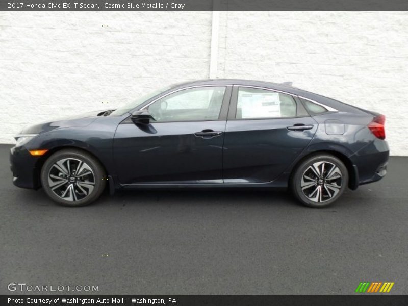 Cosmic Blue Metallic / Gray 2017 Honda Civic EX-T Sedan