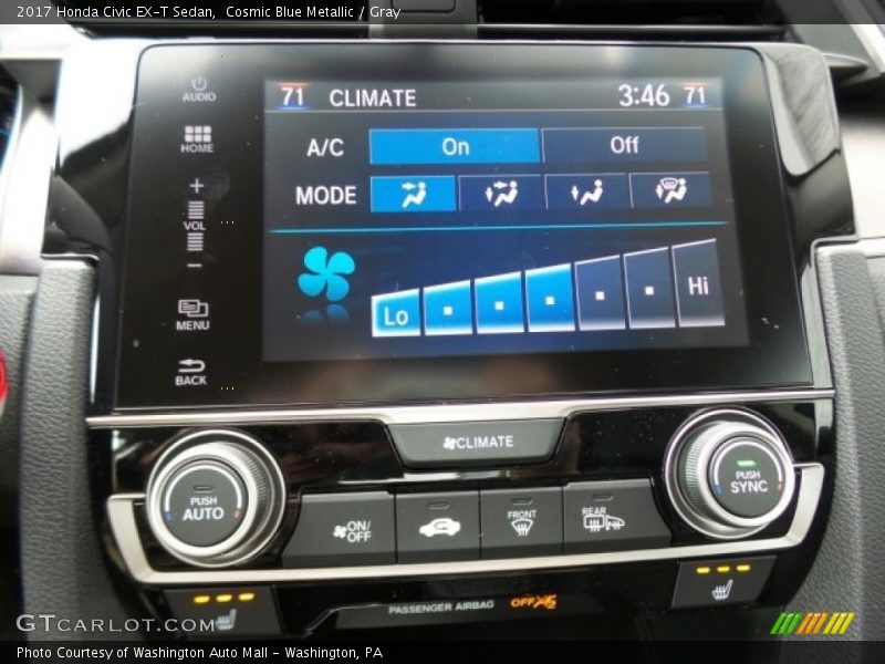 Cosmic Blue Metallic / Gray 2017 Honda Civic EX-T Sedan