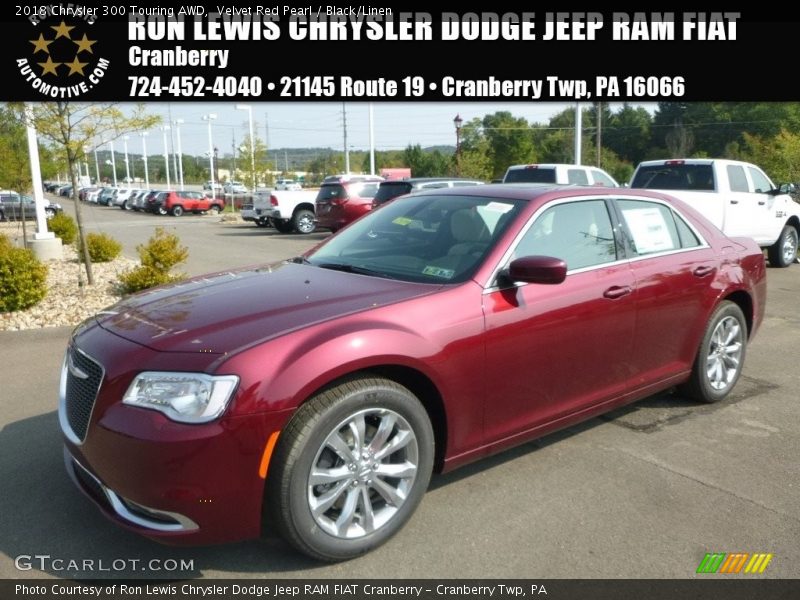 Velvet Red Pearl / Black/Linen 2018 Chrysler 300 Touring AWD