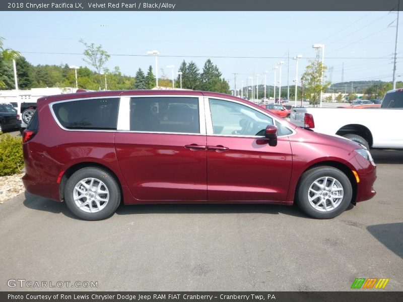 Velvet Red Pearl / Black/Alloy 2018 Chrysler Pacifica LX