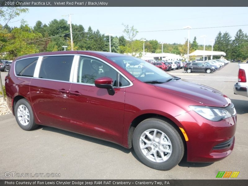 Velvet Red Pearl / Black/Alloy 2018 Chrysler Pacifica LX